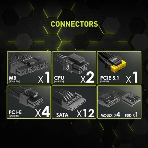 MSI MAG A1250GL PCIE5 Black 1250W Fully Modular 80+ Gold ATX image