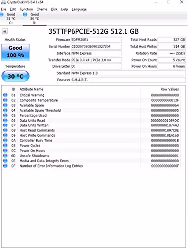 Timetec 35TTFP6PCIE 512GB M.2 SSD PCIe 3.0 NVMe image