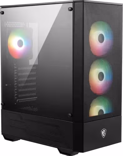 MSI MAG FORGE 112R ATX Mid Tower Black Tempered Glass Side Panel, USB 3.2 Gen 1 Type-A Front Panel image
