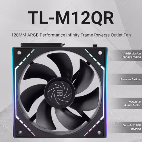 Thermalright TL-M12QR 120mm Black PWM Addressable RGB 47.6 CFM image