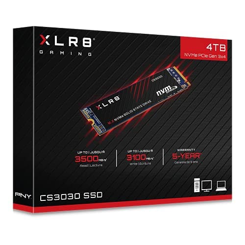 PNY XLR8 CS3030 4TB M.2-2280 SSD PCIe 3.0 X4 NVMe image