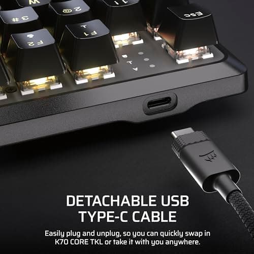 Corsair K70 CORE TKL RGB Wired Corsair MLX Red V2 Linear Gaming Keyboard image