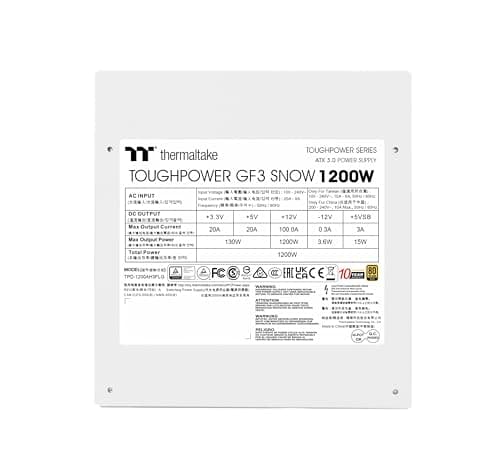 Thermaltake Toughpower GF3 Snow 1200W Fully Modular 80+ Gold image