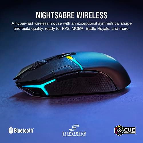 Corsair NIGHTSABRE RGB Wireless/Bluetooth/Wired Optical Gaming Mouse image
