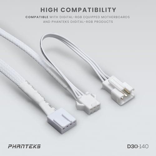 Phanteks PH-F140D30 140mm White PWM Addressable RGB 1-Pack image