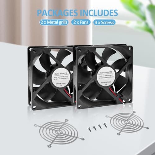 90mm 92mm Computer PC Case Fan 2 Wire 3pin 12v Dc Cooling Fan with Extra 2Pin 4Pin Connectors 2000RPM 2-Pack image