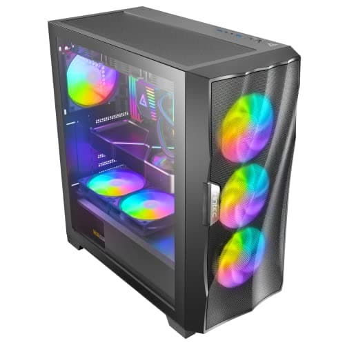 Antec DF700 FLUX ATX Mid Tower Black Tempered Glass Side Panel, USB 3.2 Gen 1 Type-A image