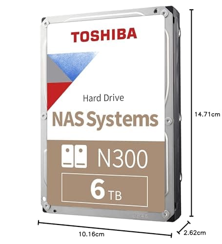 Toshiba N300 NAS 6TB HDD 7200RPM SATA 6.0 Gb/s image