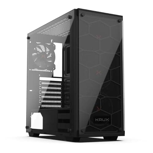 KRUX Leda ATX Mid Tower Black with Tempered Glass Side Panel and USB 3.2 Gen 1 Type-A USB 2.0 Type-A image