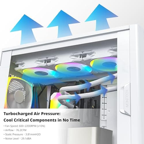 Montech Metal Pro 120mm White Addressable RGB PWM 76.2 CFM image