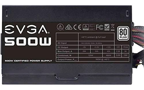 EVGA 500 W1 500W 80+ Certified Non-Modular image