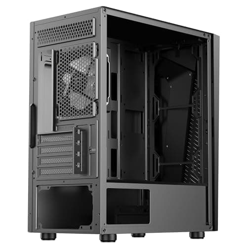 CiT Alpha Micro ATX Mid Tower Black with Tempered Glass Side Panel and USB 3.2 Gen 1 Type-A USB 2.0 Type-A image