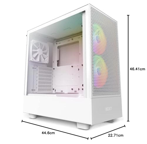 NZXT H5 Flow RGB (2023) ATX Mid Tower White Tempered Glass image