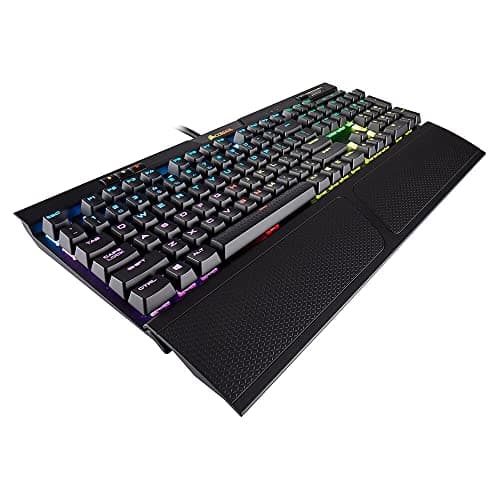 Corsair K70 RGB MK.2 RAPIDFIRE Mechanical Gaming Keyboard - USB Passthrough & Media Controls - Fastest & Linear - Cherry MX Speed - RGB LED Backlit image