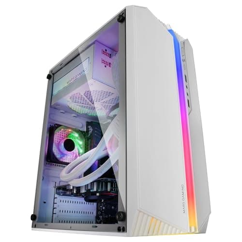 Mars Gaming MC-S1 Micro ATX Mini Tower White with Acrylic Side Panel and USB 3.2 Gen 1 Type-A Front Panel image