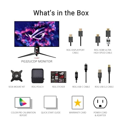 Asus ROG Swift OLED PG32UCDP 31.5" 4K 240Hz WOLED Monitor image