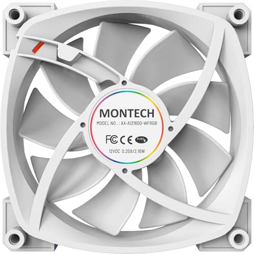 Montech AX120 120mm White Addressable RGB PWM 59 CFM 1-Pack image