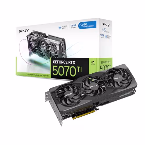 PNY OC GeForce RTX 5070 Ti 16GB GDDR7 Black image