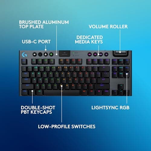 Logitech G915 LIGHTSPEED TKL RGB Wireless/Wired/Bluetooth Mechanical Gaming Keyboard image