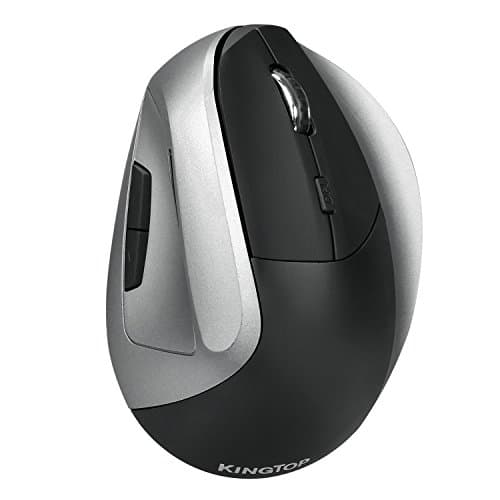 KINGTOP Vertical Mouse Ergonomic Optical Wireless Mouse Rechargeable for Notebook, PC, Laptop, Computer, Desktop, 6 Adjustable DPI Levels 6 Buttons Reduces Hand/Wrist Pain image