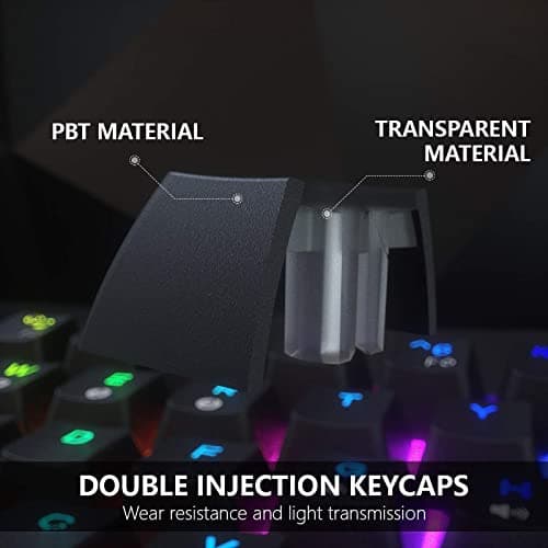 DIERYA x KEMOVE 60% Mechanical Gaming Keyboard, RGB Backlit Wired PBT Keycap Waterproof Type-C Mini Compact 61 Keys Computer Keyboard with Full Keys Programmable (Gateron Optical Brown Switch) image