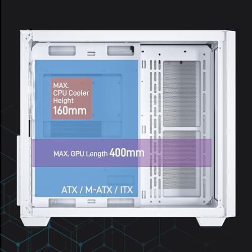 Vetroo AL700 ATX Mid Tower White Tempered Glass image