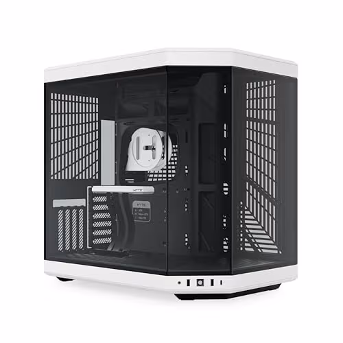 HYTE Y70 ATX Mid Tower White Panda / Black Tempered Glass Side Panel, USB 3.2 Gen 2 Type-C, USB 3.2 Gen 1 Type-A image