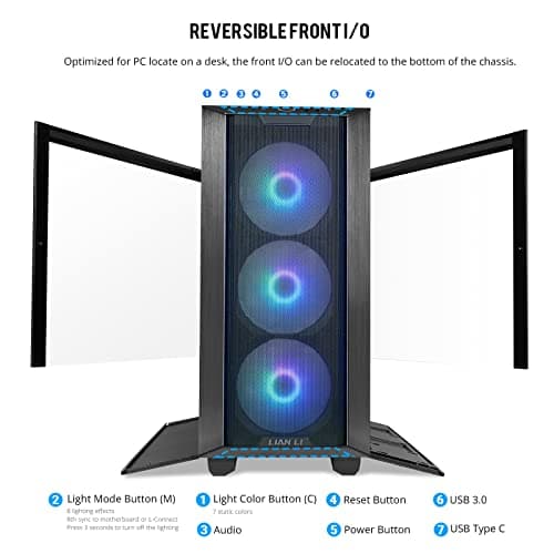 Lian Li LANCOOL III ATX Mid Tower Black RGB Tempered Glass Side Panel image