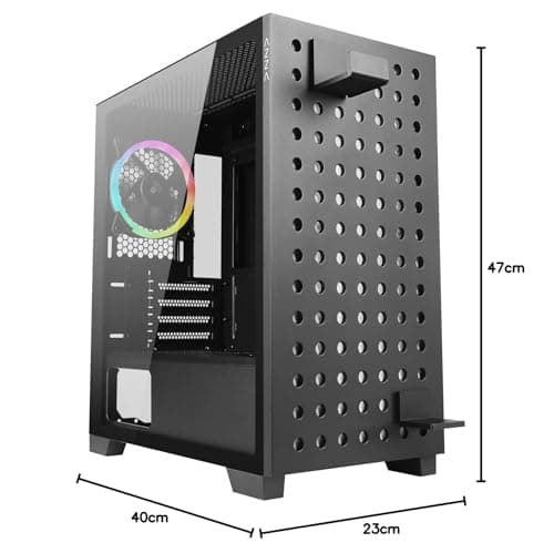 Azza Elise MicroATX Mid Tower Black / Pink Tempered Glass Side Panel image