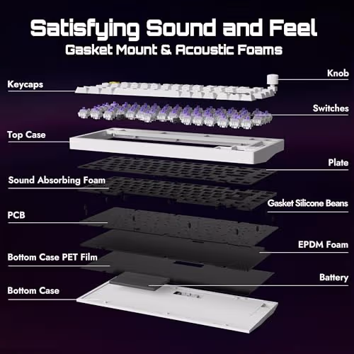 Keychron Lemokey P1 HE Knob RGB Wireless/Bluetooth Gateron Magnetic Nebula Gaming Keyboard image