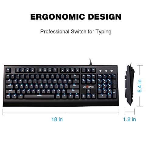 Velocifire VM01 Mechanical Keyboard 104-Key Full Size with Brown Switches LED Illuminated Backlit Anti-ghosting Keys for Copywriter, Gamer and Programmer image