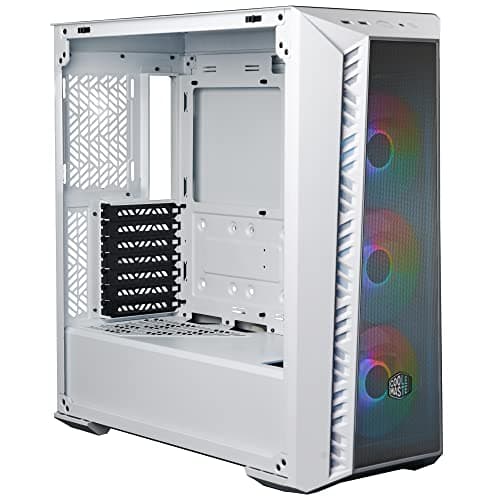 Cooler Master MasterBox 520 Mesh ATX Mid Tower White with Tempered Glass Side Panel and USB 3.2 Gen 2 Type-C, USB 3.2 Gen 1 Type-A image