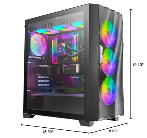 Antec DF700 FLUX ATX Mid Tower Black Tempered Glass Side Panel, USB 3.2 Gen 1 Type-A image