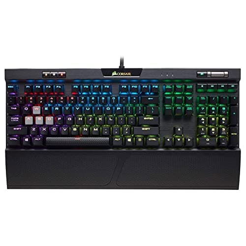 Corsair K70 RGB MK.2 RAPIDFIRE Mechanical Gaming Keyboard - USB Passthrough & Media Controls - Fastest & Linear - Cherry MX Speed - RGB LED Backlit image