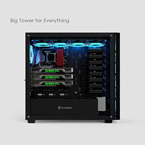 Anidees AI Crystal XL AR 3 ATX Full Tower Black with Tempered Glass Side Panel image