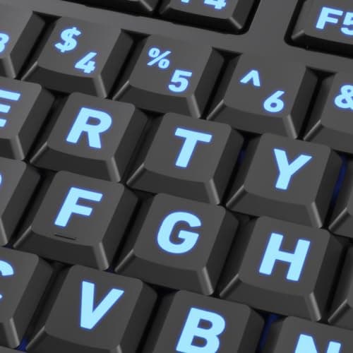 AZIO Large Print Tri-Color Illuminated Wired Ergonomic Keyboard image