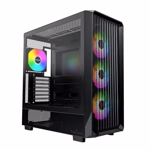 Montech X5 ATX Mid Tower Black with Tempered Glass Side Panel and USB 3.2 Gen 2x2 Type-C, USB 3.2 Gen 1 Type-A, USB 2.0 Type-A main image