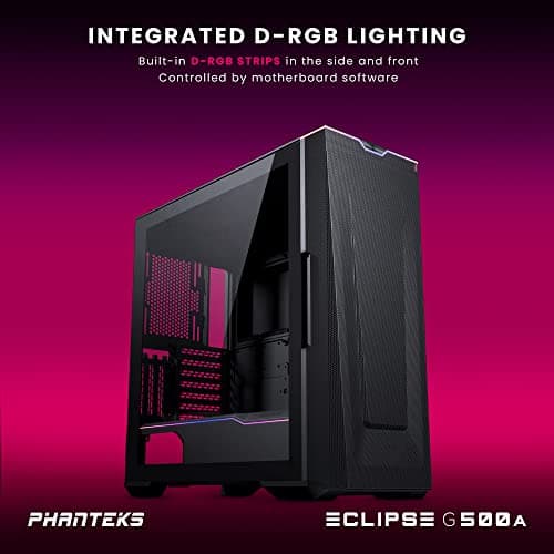 Phanteks ECLIPSE G500A DRGB (Fanless) ATX Mid Tower Black Tempered Glass Side Panel image