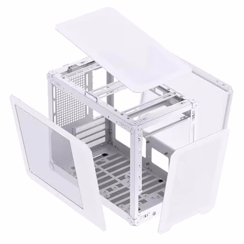 Jonsbo C6 MAX Micro ATX Desktop White Tempered Glass Side Panel image
