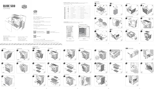 Cooler Master QUBE 500 Flatpack ATX Mid Tower White with Tempered Glass Side Panel, USB 3.2 Gen 2x2 Type-C, USB 3.2 Gen 1 Type-A image