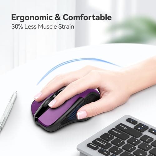 TeckNet Pro 2.4G Ergonomic Wireless Optical Mouse with USB Nano Receiver for Laptop,PC,Computer,Chromebook,Notebook,6 Buttons,24 Months Battery Life, 2600 DPI, 5 Adjustment Levels image
