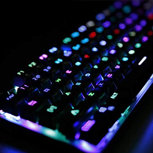 AUKEY Mechanical Keyboard Blue Switch, 104-Key RGB Backlit Gaming Keyboard with Customizable Lighting Effects, Aluminium USB Wired Keyboard for Gaming and Typing image