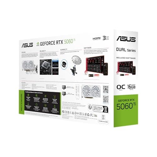 ASUS Dual GeForce RTX 5060 Ti 16GB GDDR7 White OC Edition image