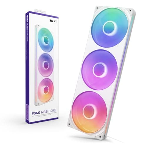 NZXT F360 RGB CORE 360mm RGB LED Single-Frame RGB Fan Unit White image