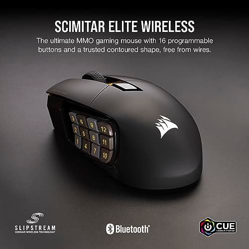 Corsair Scimitar Elite Wireless MMO Wireless/Bluetooth/Wired Optical Mouse image