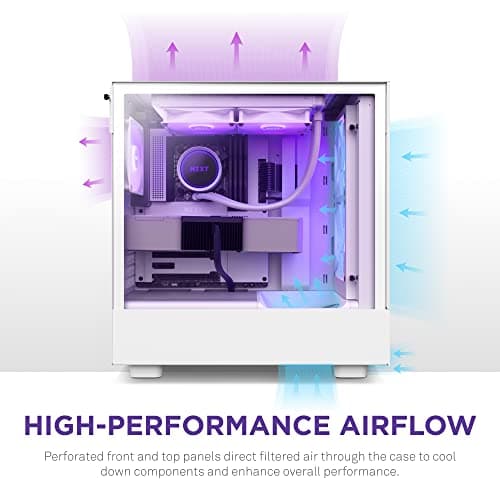 NZXT H5 Flow RGB (2023) ATX Mid Tower White Tempered Glass image