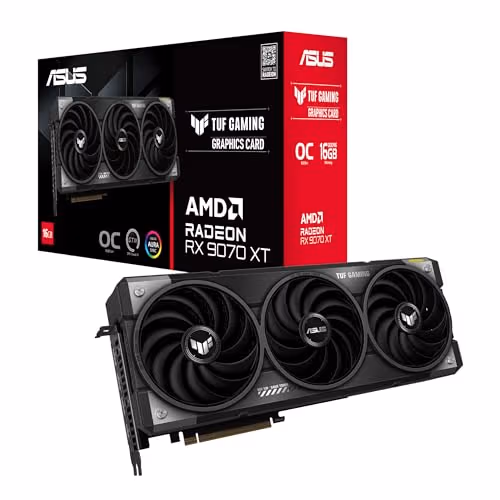 Asus TUF GAMING OC Radeon RX 9070 XT 16GB GDDR6 Black / Silver main image