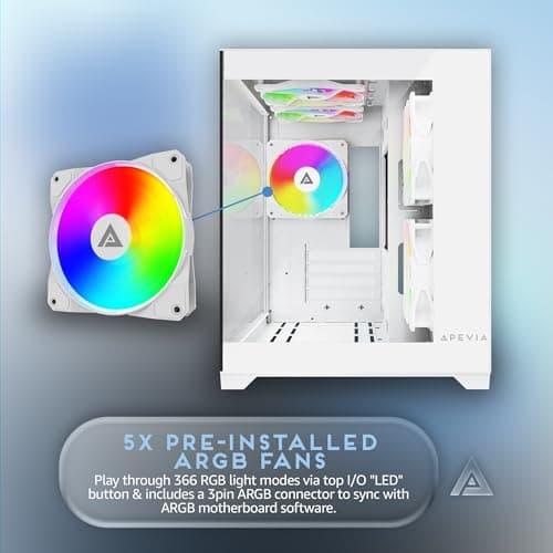 Apevia PRISM Micro ATX Mid Tower White Tempered Glass Side Panel image