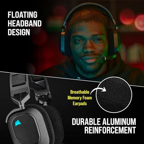 Corsair HS80 Closed-Back Wireless Gaming Headset RGB image