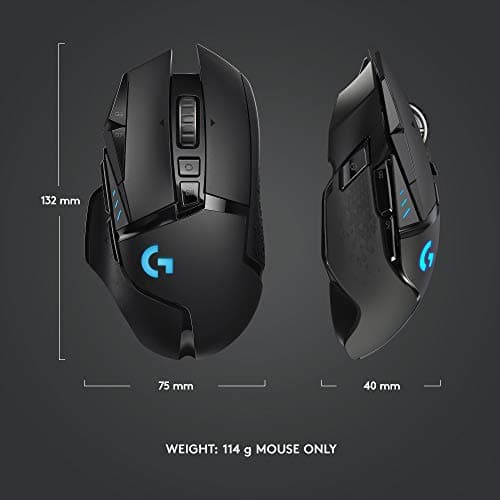 Logitech G502 Lightspeed Wireless Gaming Mouse with Hero 16K Sensor, PowerPlay Compatible, Tunable Weights and Lightsync RGB image